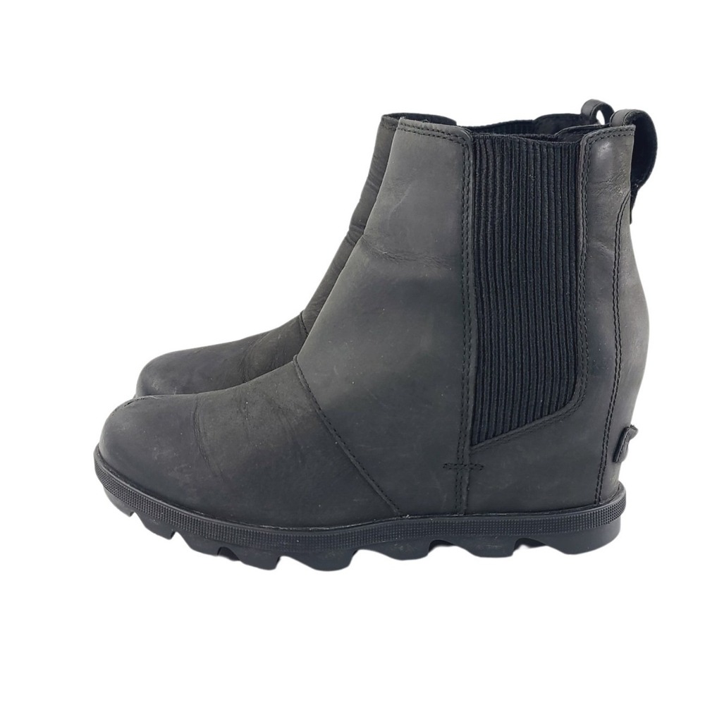 Sorel, Leather / Rubber Textile Winter Snow Outdoor Boots Women's Size 7.5 Black